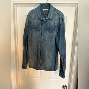 2 Allsaints Denim Shirts - 1 blue and 1 black - size XL
